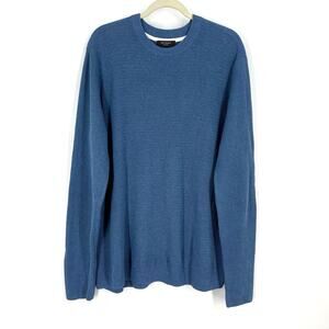 Ted Baker Sett Textured Crew Neck Sweater Blue Men's XL NEW